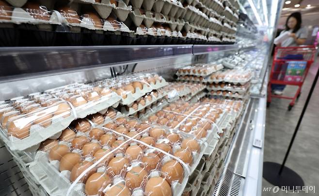 서울의 한 대형마트에 계란이 진열된 모습. /사진=뉴스1. /사진=(서울=뉴스1) 박지혜 기자