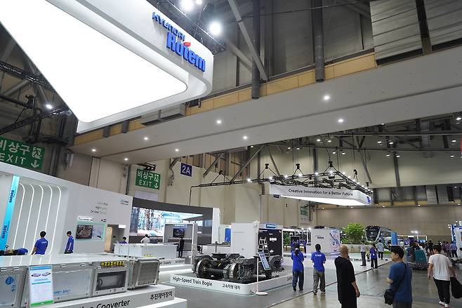 부산국제철도기술산업전에 참가한 현대로템 부스 [현대로템 제공]