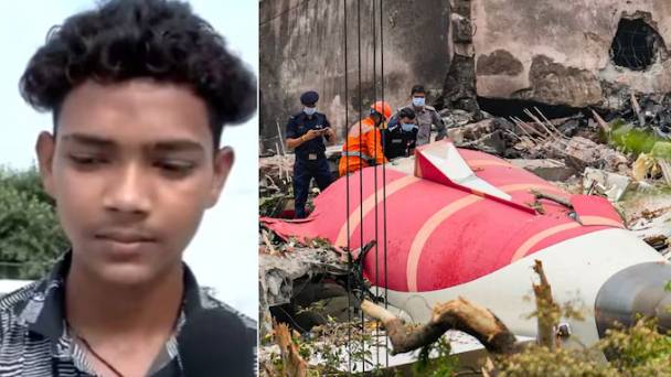 여객기 추락 사고 당시 영상을 촬영한 10대 [출처=인디아투데이]