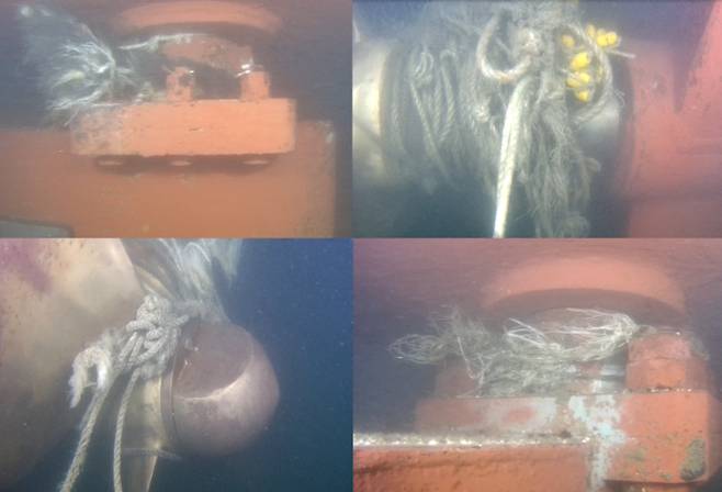 유·도선 선체 하부 점검 자료. KOMSA 여수운항관리센터 제공