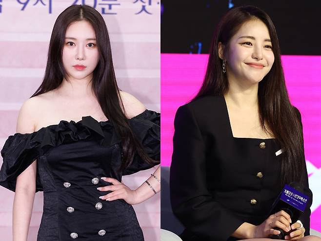 그룹 브브걸 민영과 전 멤버 유정. 세계일보 자료사진.