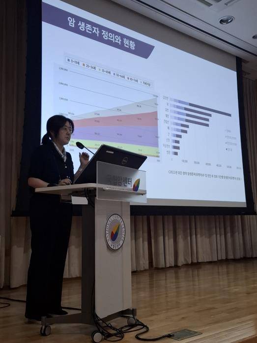 (서울=연합뉴스) 장윤정 국립암센터 중앙암생존자통합지지센터장은 18일 경기 고양시 국립암센터에서 암 극복 전략 등을 주제로 개최된 국제심포지엄에서 기자간담회를 열고 암 생존자 관리의 중요성을 강조했다. 2025.06.18. [국립암센터 제공. 재판매 및 DB 금지]