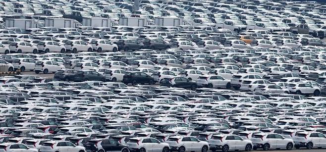 경기 평택항 자동차 전용부두에 수출 차량이 세워져 있다(자료사진). ⓒ뉴시스