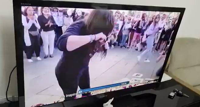 조너선 하루노프 유엔 주재 이스라엘 국제 대변인이 소셜미디어 엑스에 공유한 이란 국영방송 영상 갈무리.