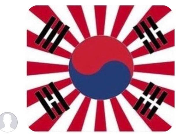 서경덕 성신여대 교수가 19일 자신의 사회관계망서비스(SNS) DM으로 받았다며 페이스북에 공개한 욱일기·태극기의 합성 이미지. 서경덕 페이스북 캡처