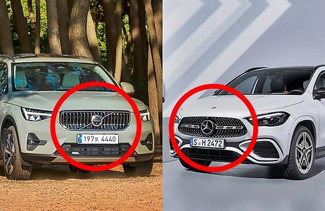 볼보 XC40(왼쪽)과 벤츠 GLA [사진출처=볼보, 벤츠/편집=최기성 매경 디지털뉴스룸 기자]