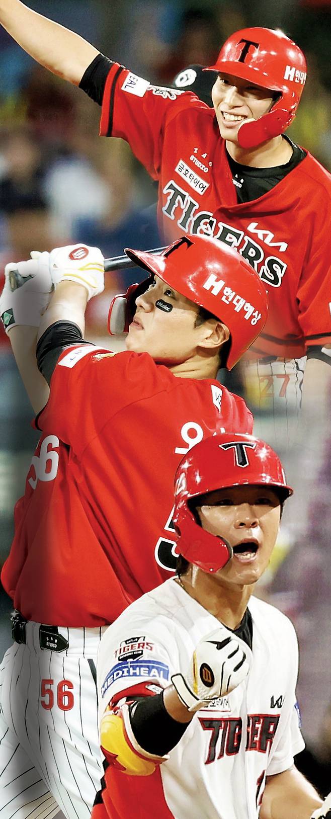 KIA 김호령·오선우·김규성(위부터). KIA타이거즈 제공