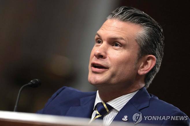 헤그세스 미 국방장관 [워싱턴 AFP=연합뉴스. 재판매 및 DB금지]