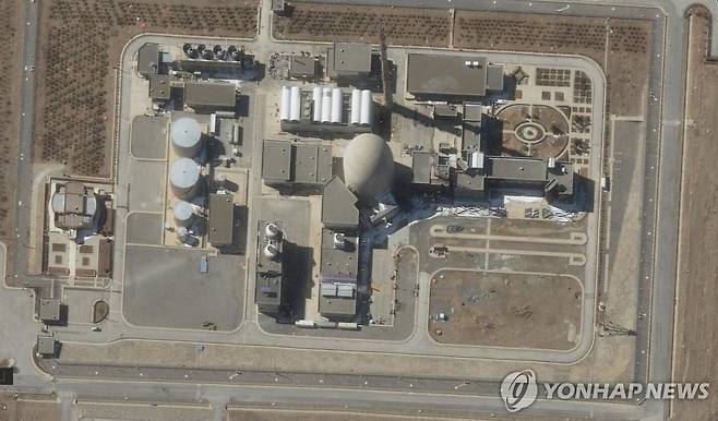 이란 아라크 핵시설 중수로 위성사진(2025년 2월 15일 촬영) [AP=연합뉴스 자료사진. 재판매 및 DB 금지]