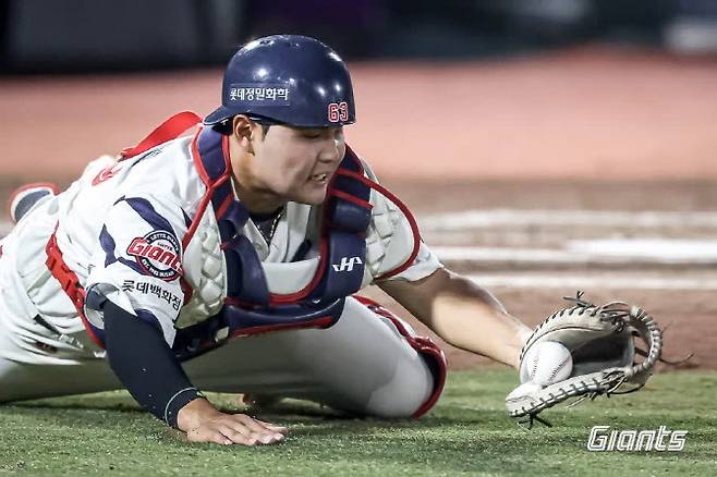 차세대 대형포수로 주목받고 있는 ‘19살 신인’ 박재엽. 사진=롯데자이언츠