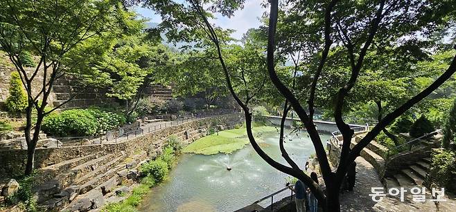 진주 시민들이 합심해 돌을 쌓고 나무를 심어 이룬 월아산 숲 속의 진주. 진주=김선미 기자 kimsunmi@donga.com