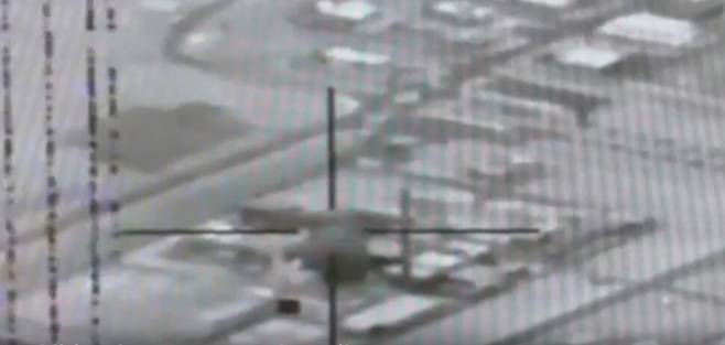 이스라엘군이 공개한 아라크 중수로 공격 영상. 영상 갈무리