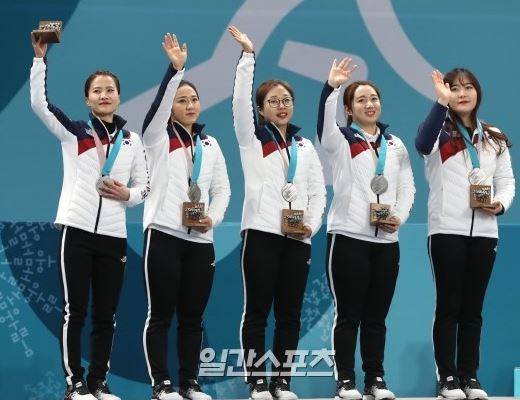 2018 평창 동계올림픽 여자컬링 은메달을 획득한 팀 킴. IS포토