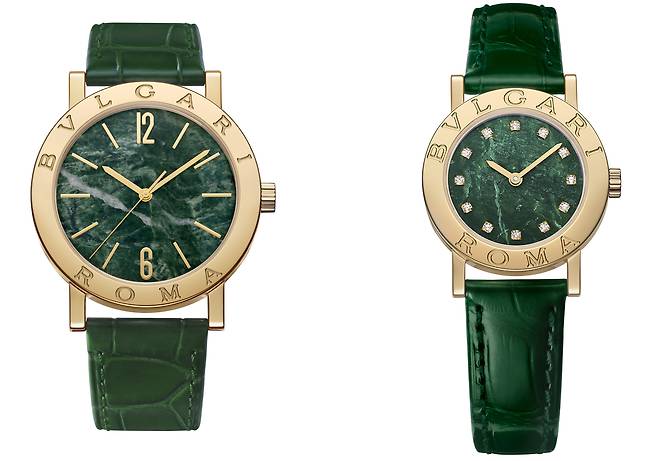 천연 대리석 다이얼을 탑재한 불가리 불가리 50주년 기념 모델. 사진 불가리