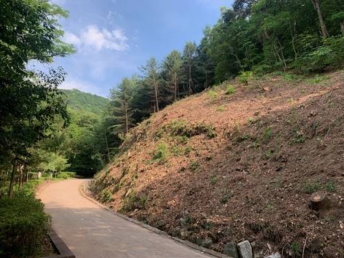 상당산성 옛길 급경사지. 청주시 제공