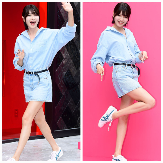 소녀시대 수영이 핑크빛 공간에서 청량한 여름 무드를 완성했다. 사진=김영구 기자