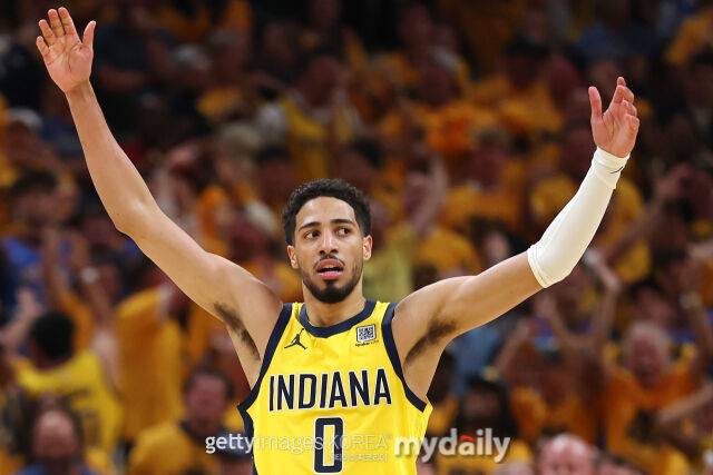 할리버튼이 20일 오클라호마시티와 경기에서 득점 후 환호하고 있다. /게티이미지코리아