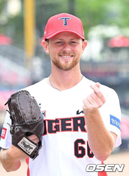 [OSEN=이대선 기자] KIA 시절 에릭 라우어. 2024.08.07 /sunday@osen.co.kr