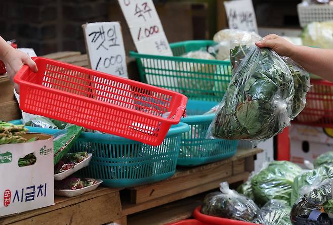 지난 19일 오후 서울 마포구 망원시장에서 시민들이 장을 보고 있다. 뉴스1