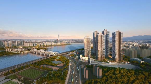 동작구 본동1단지 민간임대 - 한강조망투시도