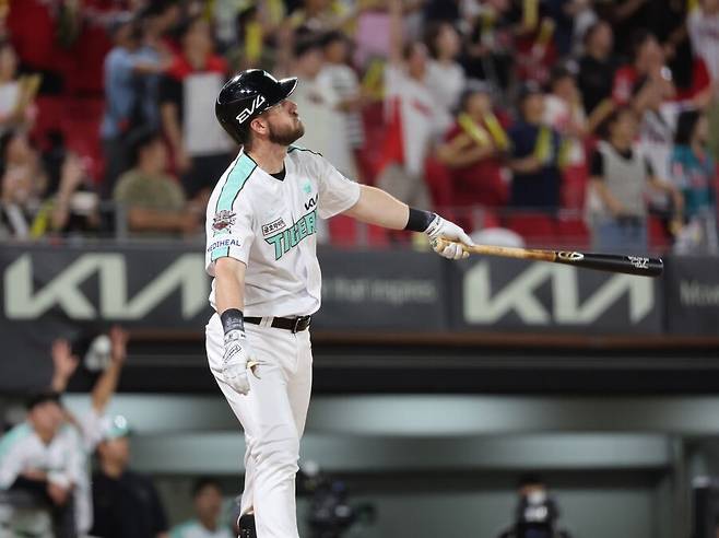▲ KIA 외국인 타자 패트릭 위즈덤은 최근 장타가 살아나면서 팀 중심 타선에 파괴력을 더하고 있다 ⓒ연합뉴스