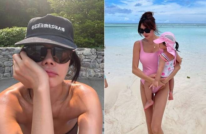 양미라는 2018년 2세 연상의 사업가와 결혼해 슬하에 1남 1녀를 두고 있다. 그럼에도 레몬수 등으로 꾸준히 관리하며 늘씬한 몸매를 유지하고 있다. [사진=SNS]