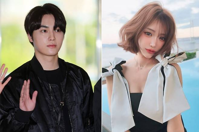 그룹 '더보이즈' 주학년(왼쪽)과 최근 그가 사적인 만남을 가진 것으로 알려진 일본의 AV 배우 출신 아스카 키라라. /사진=머니투데이DB, 인스타그램 캡처