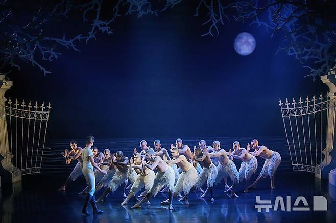 [서울=뉴시스]19일 서울 마곡동 LG아트센터에서 열린 매튜 본의 '백조의 호수' 30주년 기념 공연에서 근육질 남성 백조들이 군무를 추고 있다. (사진=LG아트센터 제공)