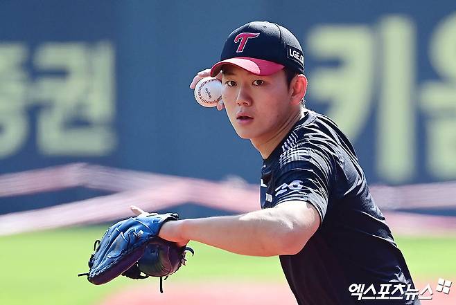 LG 트윈스 포수 이주헌이 21일 서울 잠실야구장에서 열리는 2025 신한 SOL Bank KBO리그 두산 베어스와 팀 간 7차전에 8번타자 겸 포수로 선발출전 한다. 사진 엑스포츠뉴스 DB
