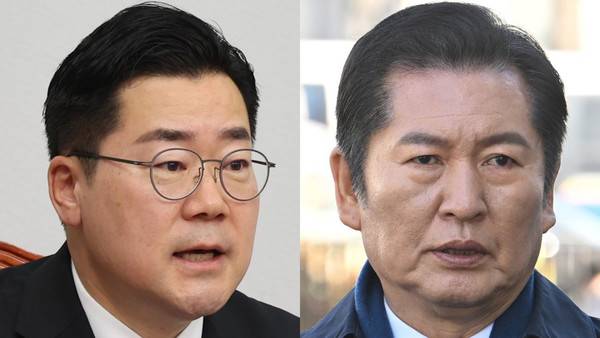 더불어민주당 당대표 선거 출마 의사를 밝힌 박찬대 의원(왼쪽)과 정청래 의원. [사진 = 연합뉴스]