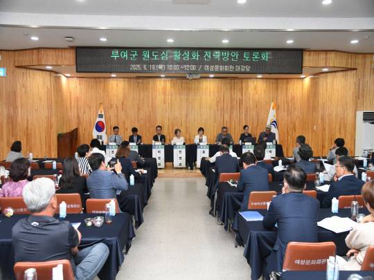 부여군 원도심 활성화 방안 전략 토론회 진행 모습. 부여군 제공