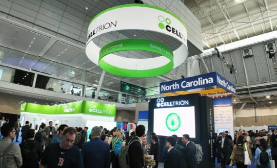 지난 16일(현지시간)부터 19일까지 미국 보스턴에서 열린 '2025 바이오 인터내셔널 컨벤션'(바이오 USA)에 마련된 셀트리온 단독 부스 모습. 셀트리온 제공