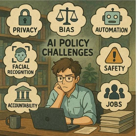 AI 시대를 맞아 부상 중인 여러 난제들. 연구를 주도한 한국행정연구원 황혜신 선임연구위원이 챗GPT를 활용해 구성했다. 사진 한국행정연구원