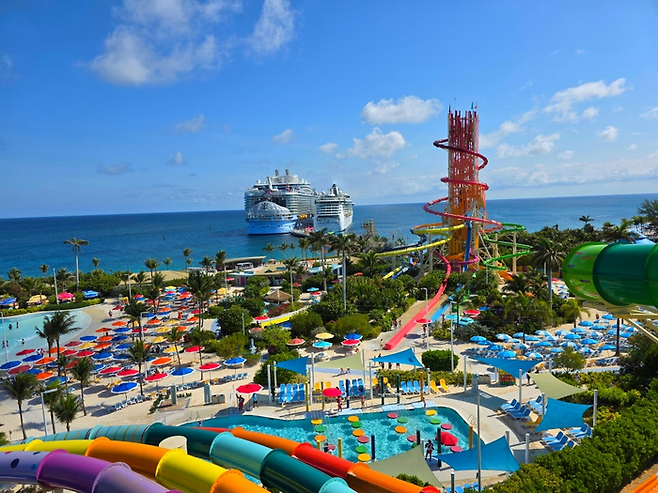 계류식 헬륨기구에서 내려다 본 코코케이섬 전경 / 사진=김혜성 여행+ 기자