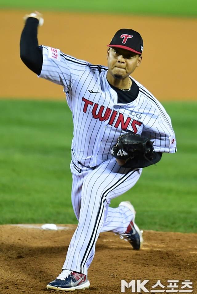 21일 잠실 두산전에서 부진했던 에르난데스. 사진=김재현 기자