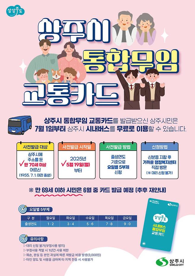 [상주=뉴시스] 통합 무임 교통카드 발급. (사진=상주시 제공) 2025.05.17 photo@newsis.com *재판매 및 DB 금지
