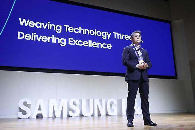 남궁홍 삼성E&A 사장이 지난 20일 서울 강동구 상일동 글로벌엔지니어링센터(GEC)에서 개최된 '미래 에너지 기술 및 혁신 기술 소통의 장' 삼성E&A 테크 포럼에서 개회사를 하고 있다. 삼성E&A 제공