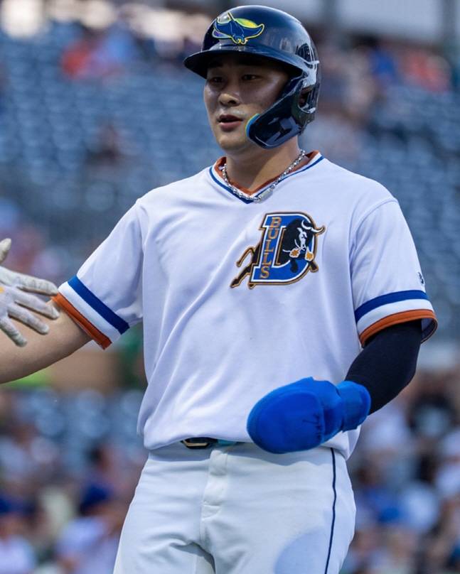 김하성의 21일 경기 모습. /사진=더럼 불스 공식 SNS