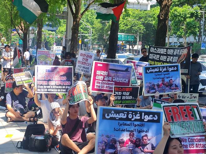 '팔레스타인인들과 연대하는 사람들' 제89차 집회 [촬영 이율립]