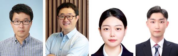 왼쪽부터 박준홍 경상국립대 교수, 오누리 한양대 교수, 심수빈 씨(경상국립대 석사과정), 김성찬 씨(한양대 석박 통합과정).