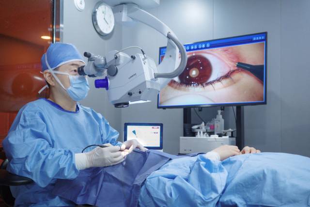 인공눈물이나 안약을 넣어도 건조 증상이 개선되지 않고 눈물이 자꾸 고이거나 흐른다면 결막이완증을 의심해 볼 수 있다. 고주파를 이용한 결막이완증 수술을 하고 있는 누네빛안과 박효순 원장. 누네빛안과의원 제공