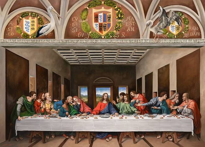 제주 화가 김형진이 그린 다빈치의 최후의 만찬 / 사진=김형진