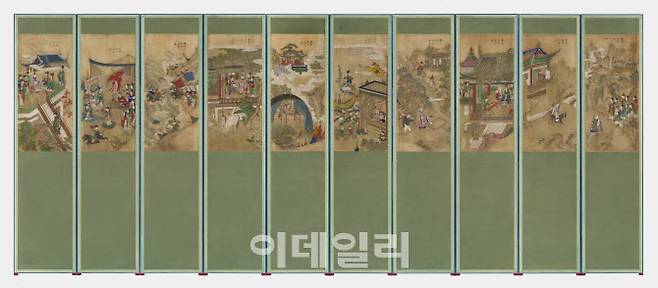 미국 포틀랜드미술관 소장 ‘구운몽도 병풍’. (사진=국가유산청)