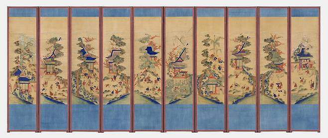 미국 덴버미술관 소장 '백동자도 병풍'(국가유산청 제공)