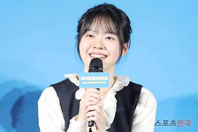 ​영화 '하이파이브' 제작보고회에 참석한 배우 이재인. 25.05.12 ⓒ이혜영 기자 lhy@hankooki.com