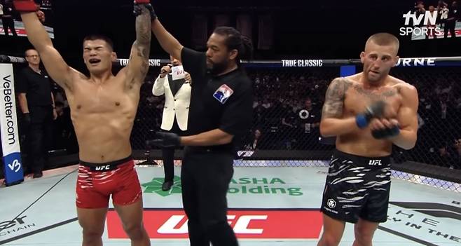 “어디서 이런 괴물이”… 고석현 UFC 데뷔전 압승, 하루 만에 인급동 1위 (사진: tvN SPORTS)