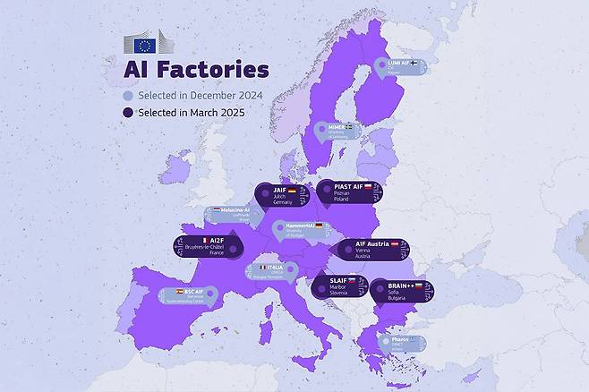 유럽 내 AI 팩토리 건립 위치 / 출처=유럽연합