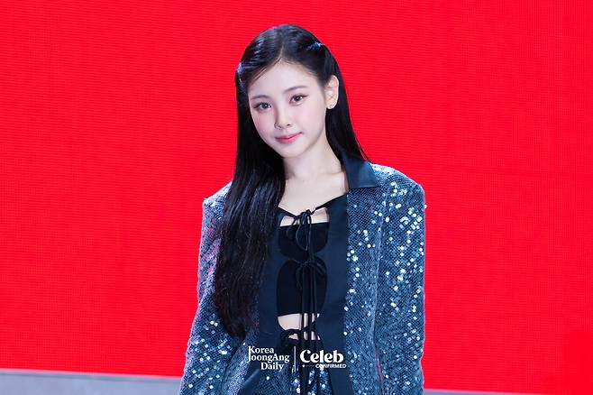 Baby DONT Cry’s Yihyun poses for photos during a showcase for the release of the first single, “F Girl,” at Blue Square in central Seoul on June 23. [DANIELA GONZALEZ PEREZ]
