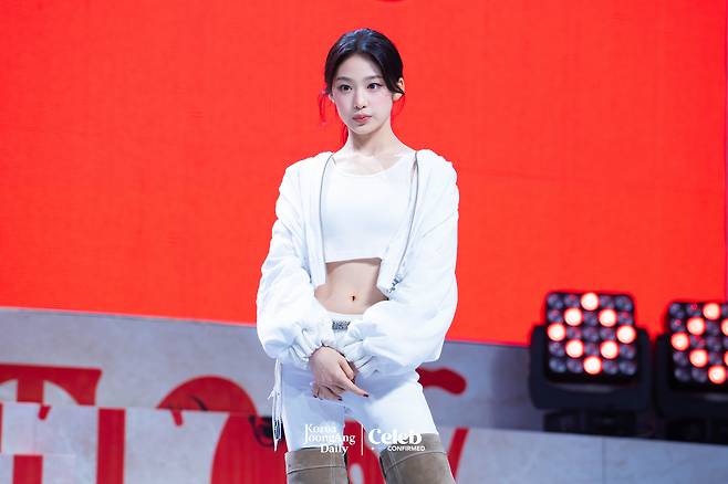 Baby DONT Cry’s Beni poses for photos during a showcase for the release of the first single, “F Girl,” at Blue Square in central Seoul on June 23. [DANIELA GONZALEZ PEREZ]