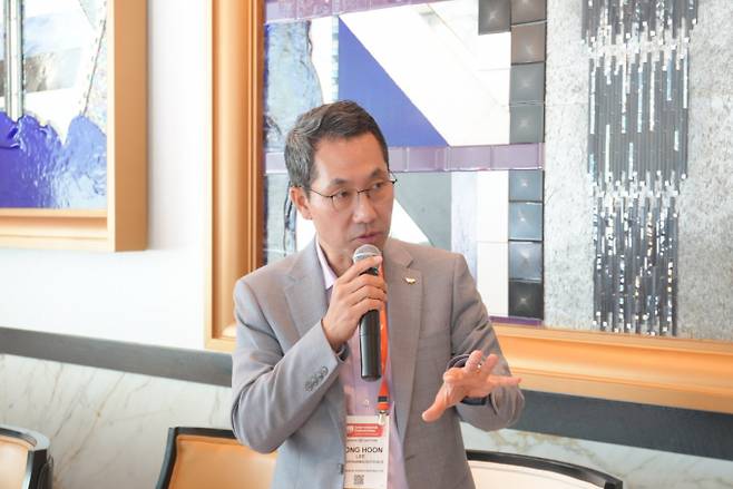 사진은 바이오USA 기자 간담회에 참석한 이동훈 SK바이오팜 대표. /사진=SK바이오팜